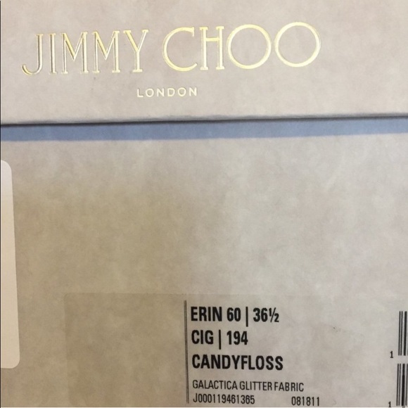 Jimmy Choo Erin Size 36.5 Pink Glitter Slingback Pumps - Picture 7 of 8